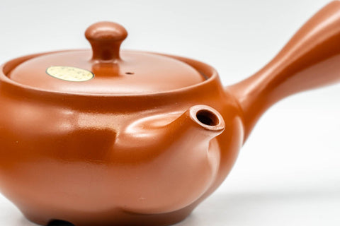 Japanese Kyusu - Red Shudei Tokoname-yaki Mesh Teapot - 300ml