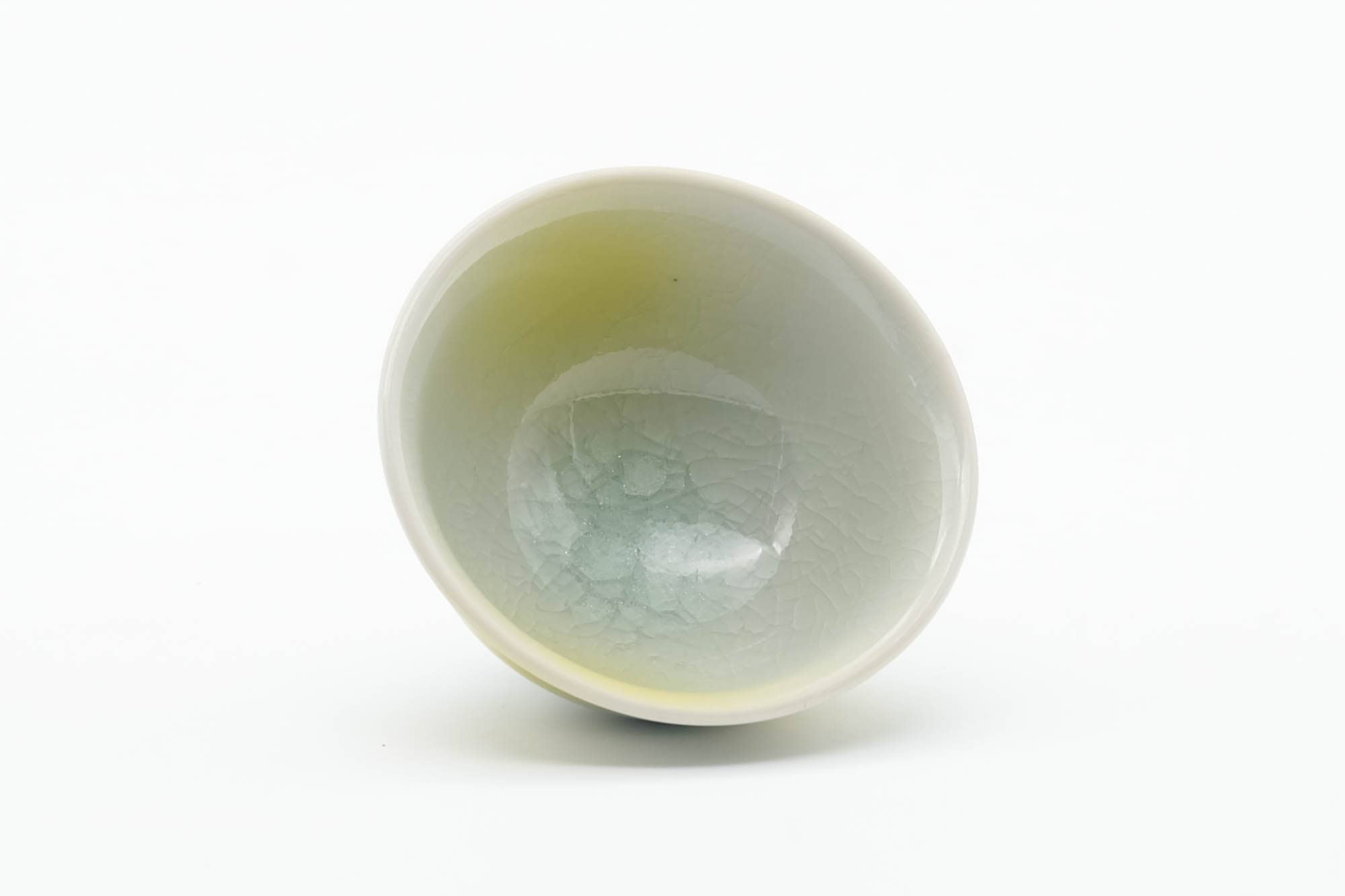 Japanese Teacup - Small Yellow White Porcelain Guinomi - 40ml