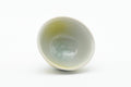 Tezumi — Japanese Teacup - Small Yellow White Porcelain Guinomi - 40ml — three-quarter view