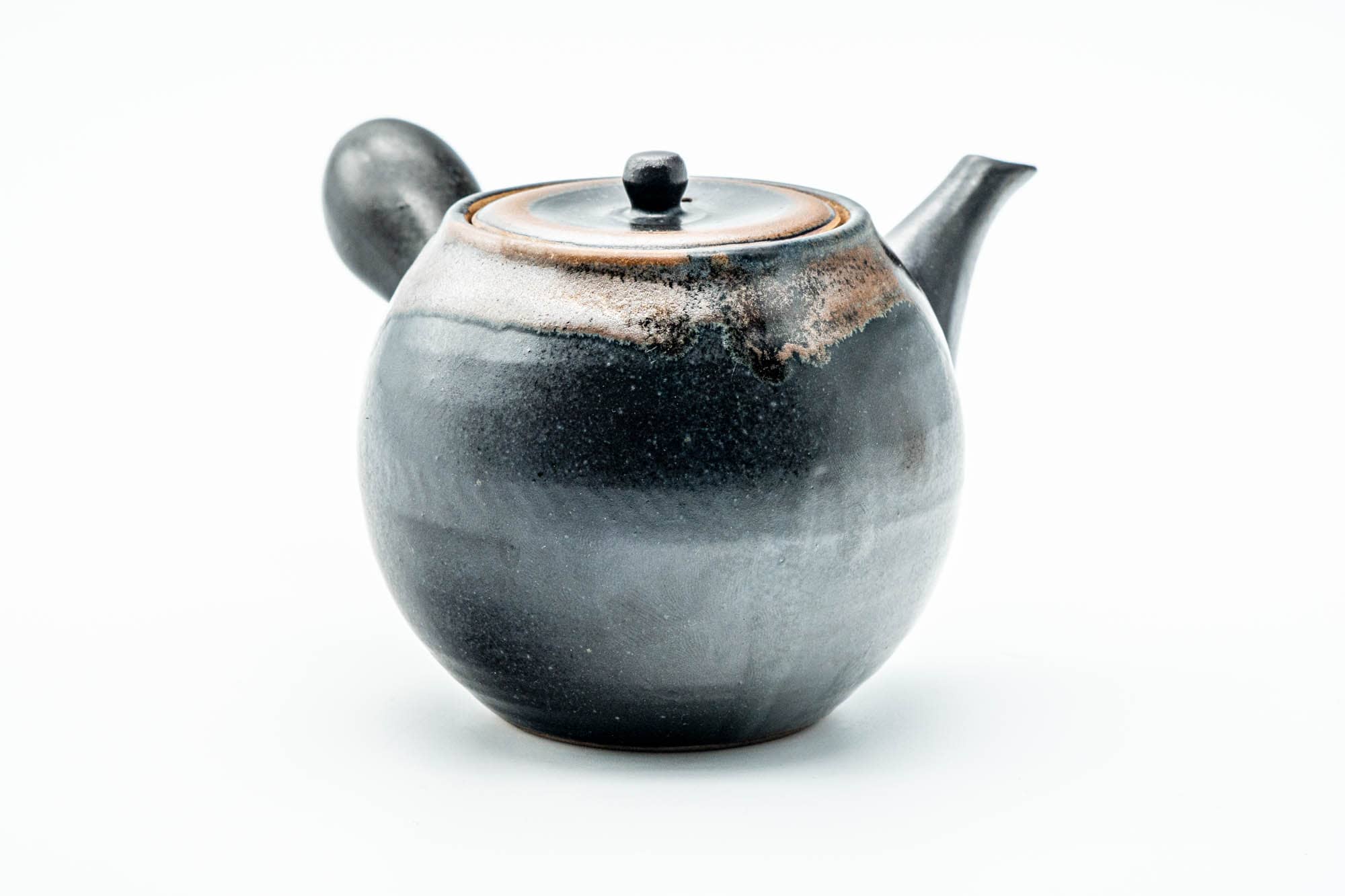 Japanese Kyusu - Matte Black Drip-Glazed Ceramic Filter Teapot - 360ml