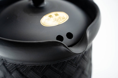 Black Checkered Kokudei Tokoname Chaho Teapot - 200ml
