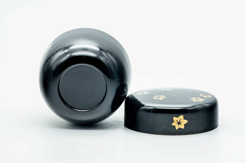 Japanese Natsume - 水仙 Daffodil Suisen Black Lacquered Matcha Tea Caddy - 65ml