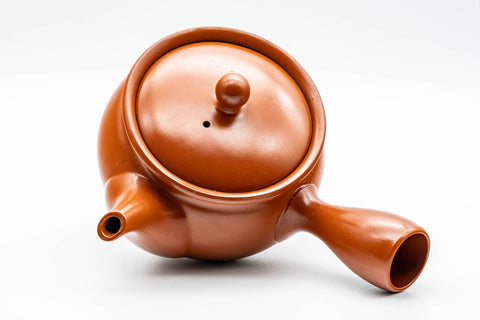 Japanese Kyusu - Engraved Chrysanthemum Tokoname-yaki Teapot with Mesh Strainer - 350ml - Tezumi