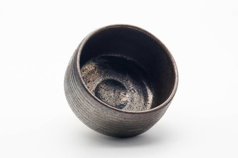 Tezumi — Japanese Matcha Bowl - Earthy Milky Glazed Spiraling Chawan - 300ml — three-quarter view