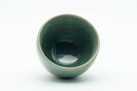Japanese Teacup - Green Celadon Snowflake Glazed Yunomi - 80ml