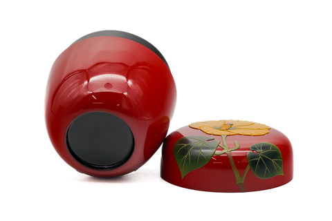 Japanese Natsume - Camellia Red Lacquer Matcha Tea Caddy