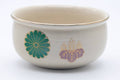 Tezumi — Japanese Kensui - Floral Beige White Glazed Kyo-yaki Water Bowl - 400ml — tipped to show the interior
