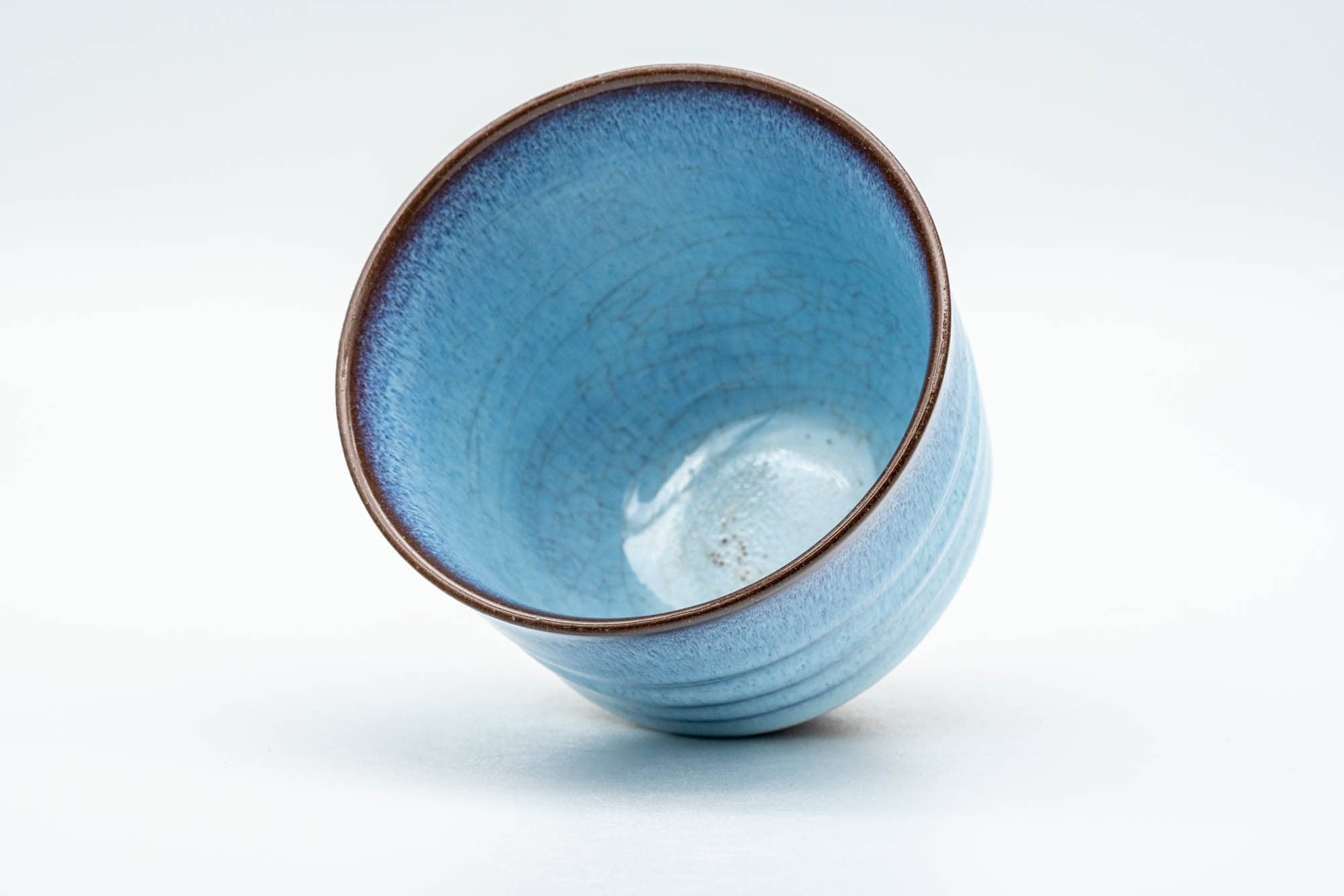 Japanese Teacups - Set of 3 Blue Hare's Fur Glazed Yunomi - 150ml - Tezumi