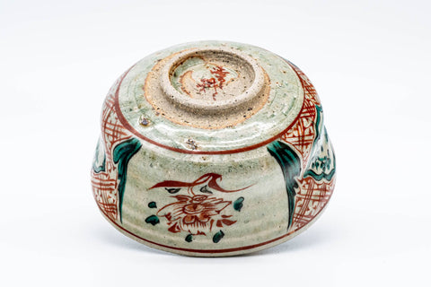 Japanese Matcha Bowl - 渋草柳三 Ryuzou Shibukusa - Floral Temple Shibukusa-yaki Chawan - 375ml