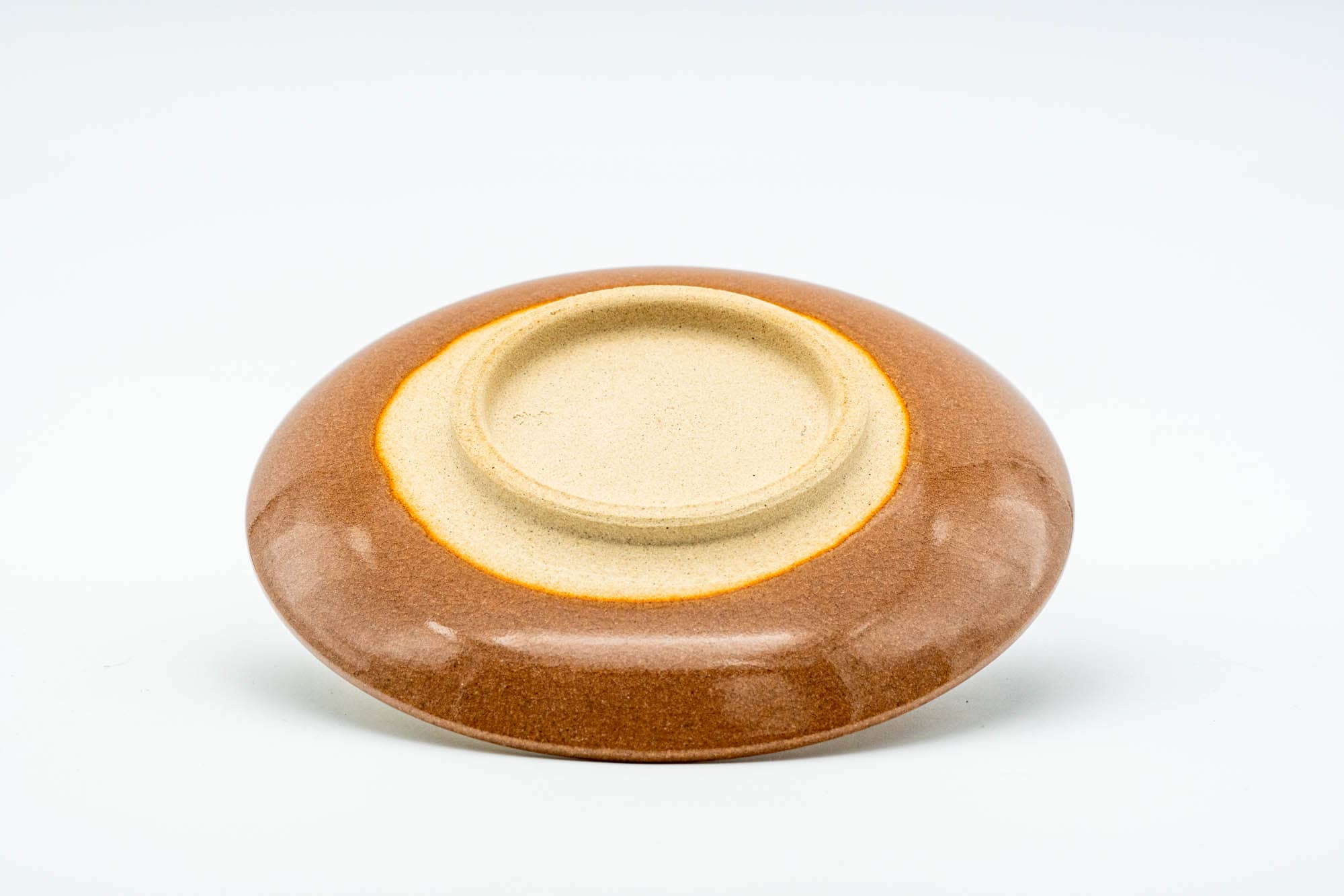 Japanese Teacup Set - Beige Drip-Glazed Hagi-yaki Ushirode Yunomi with Coaster - 150ml