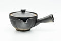 Japanese Kyusu - Black Matte Glazed Sasame Ceramic Filter Teapot - 400ml - Tezumi