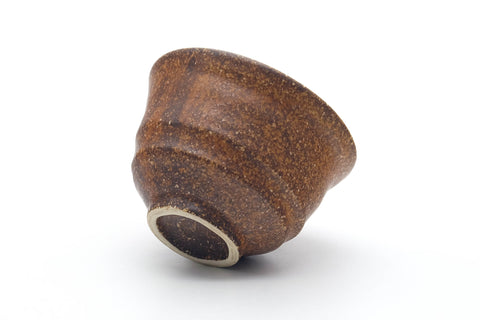 Tezumi — Japanese Teacup - Brown Earthy Textured Yunomi - 180ml — top-down view of the interior