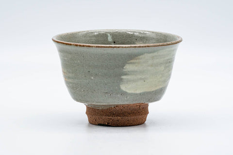 Japanese Matcha Bowl - 五島哲 Satoshi Goto - Grey White Hakeme Gohonte Echizen-yaki Chawan - 250ml