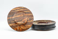 Tezumi — Japanese Chataku - Set of 5 Cherry Bark Fuki Leaf Wooden Tea Saucers — front view from another angle