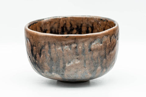 Japanese Matcha Bowl - Brown Drip-Glazed Hantsutsu-gata Chawan - 300ml