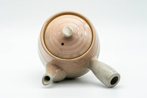 Japanese Kyusu - Beige Pink Spiraling Hagi-yaki Do-ake Teapot - 340ml - Tezumi