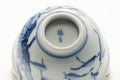 Tezumi — Japanese Teacup - Blue Bird Floral Arita-yaki Lidded Yunomi - 150ml — inverted showing the foot ring