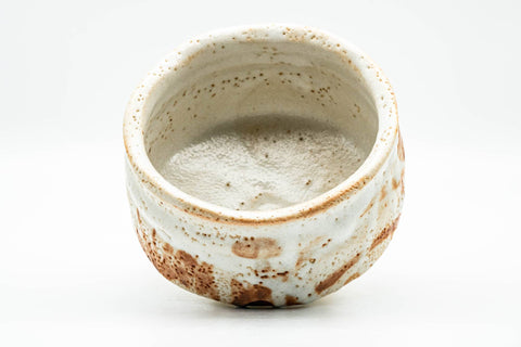 Japanese Matcha Bowl - Orange White Shino Glazed Mino-yaki Chawan - 350ml