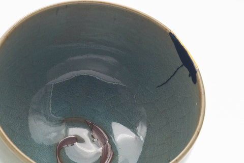 Japanese Matcha Bowl - Kintsugi Green Celadon Glazed Chawan - 300ml