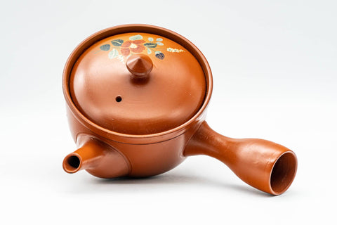 Tezumi — Japanese Kyusu - Floral Tokoname-yaki Mesh Teapot - 230ml — interior view showing the filter