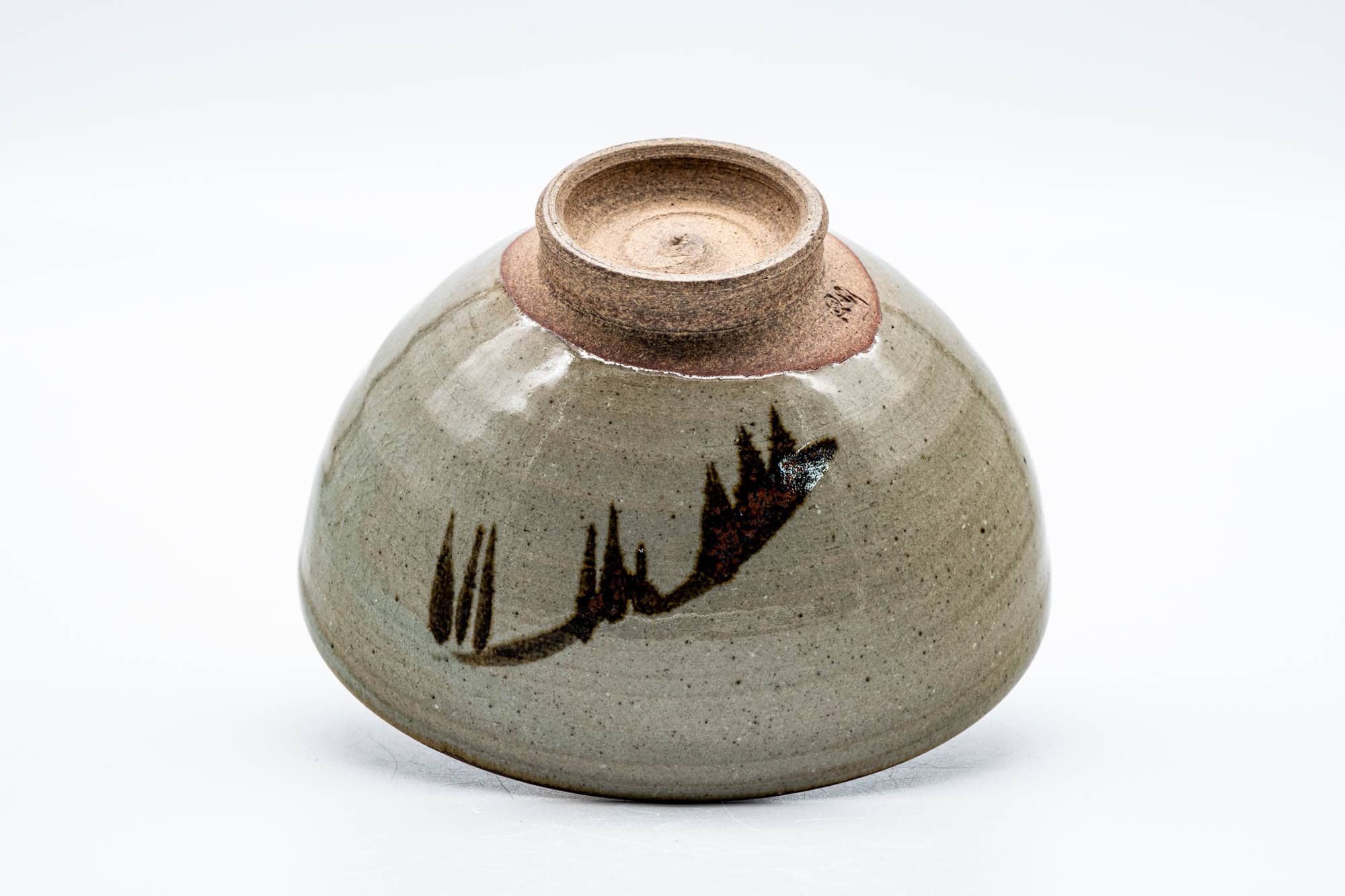 Japanese Matcha Bowl - Abstract Sage Green Glazed Karatsu-yaki Chawan - 200ml