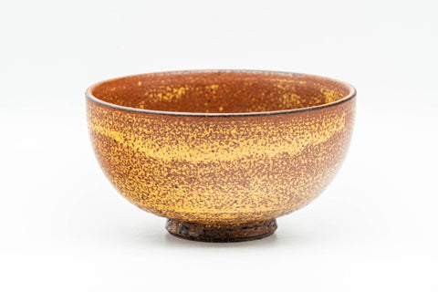 Japanese Matcha Bowl - Small Orange Drip-Glazed Wan-nari Chawan - 150ml