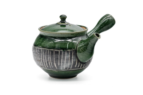 Green Oribe Slip Inlay Tokoname Teapot - 280ml