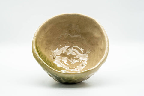 Japanese Matcha Bowl - Beige Green Hand-formed Wabi-Sabi Chawan - 250ml