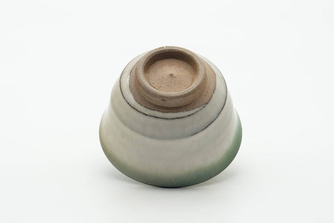 Tezumi — Japanese Teacup - Green White Drip-Glazed Agano-yaki Yunomi - 150ml — top-down view of the interior