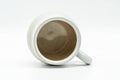 Tezumi — Japanese Teacup - Small Beige and White Hagi-yaki Ushirode Yunomi - 90ml — three-quarter view