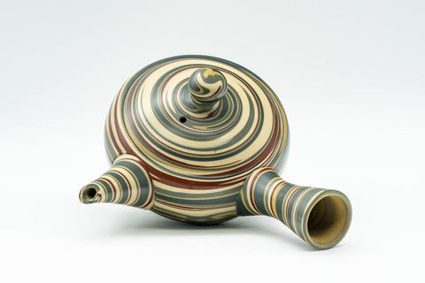 Japanese Kyusu - 沢田 Sawada, 靖仙 Yasusen Kiln - Nerikomi Tokoname-yaki Do-ake Teapot - 130ml