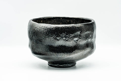 Japanese Matcha Bowl - Black Raku Kuroraku Hantsusu-gata Chawan - 300ml