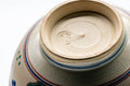 Tezumi — Japanese Matcha Bowl - Floral Geometric Trim Beni-Annan Chawan - 250ml — inverted showing the foot ring