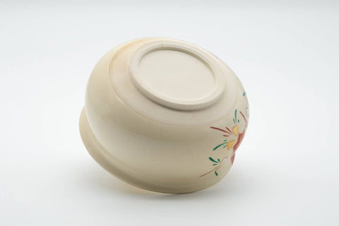 Tezumi — Japanese Kensui - Autumn Leaves Beige Glazed Kyo-yaki Water Bowl - 450ml — three-quarter view