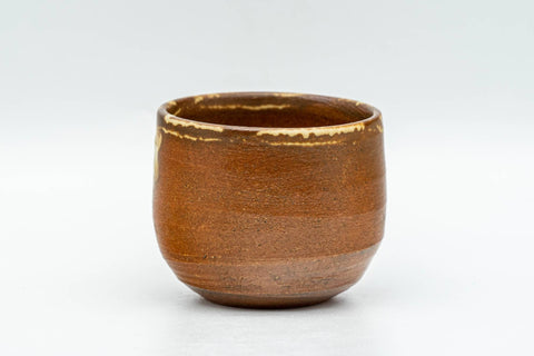 Tezumi — Japanese Teacup - Small Brown Ash-Glazed Guinomi - 50ml — front view from another angle