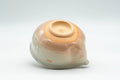 Japanese Tea Set - Hagi-yaki Katakuchi Water Cooler with 5 Guinomi Tea cups - angled view of the katakuchi showing the base