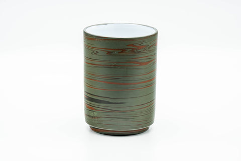 Tezumi — Japanese Teacup - 雲仙窯 Unzen Kiln Nerikomi Tokoname-yaki Yunomi - 300ml — front view from another angle