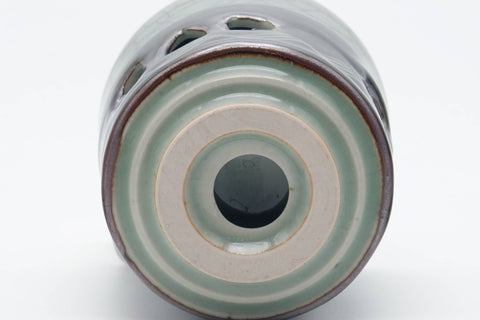 Japanese Teacup - Crazed Green Celadon Glazed Sakura Obori Soma-yaki Yunomi - 100ml