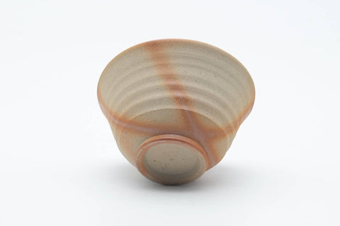 Tezumi — Japanese Teacup - Beige Orange Rice Straw Hidasuki Bizen-yaki Yunomi - 100ml — top-down view of the interior