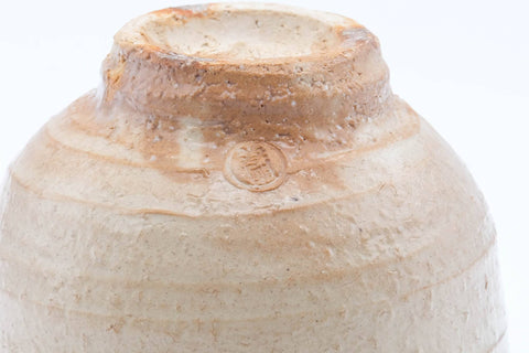 Japanese Matcha Bowl - 梅田陶楽 Umeda Touraku - Biwa-iro Glazed Ido-gata Hagi-yaki Chawan - 300ml