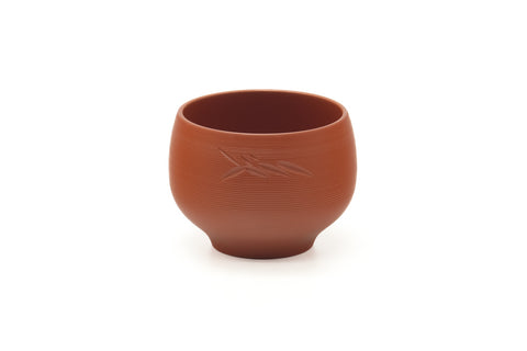 Japanese Teacup - Spiraling Tokoname Red Shudei Yunomi - 155ml