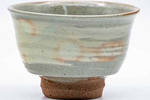 Japanese Matcha Bowl - 五島哲 Satoshi Goto - Grey White Hakeme Gohonte Echizen-yaki Chawan - 250ml