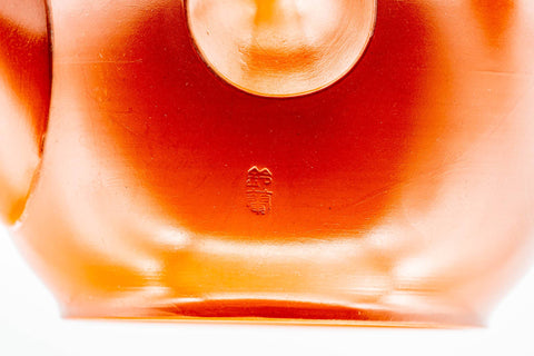 Japanese Kyusu - Large Red Shudei Tokoname-yaki Mesh Teapot - 400ml