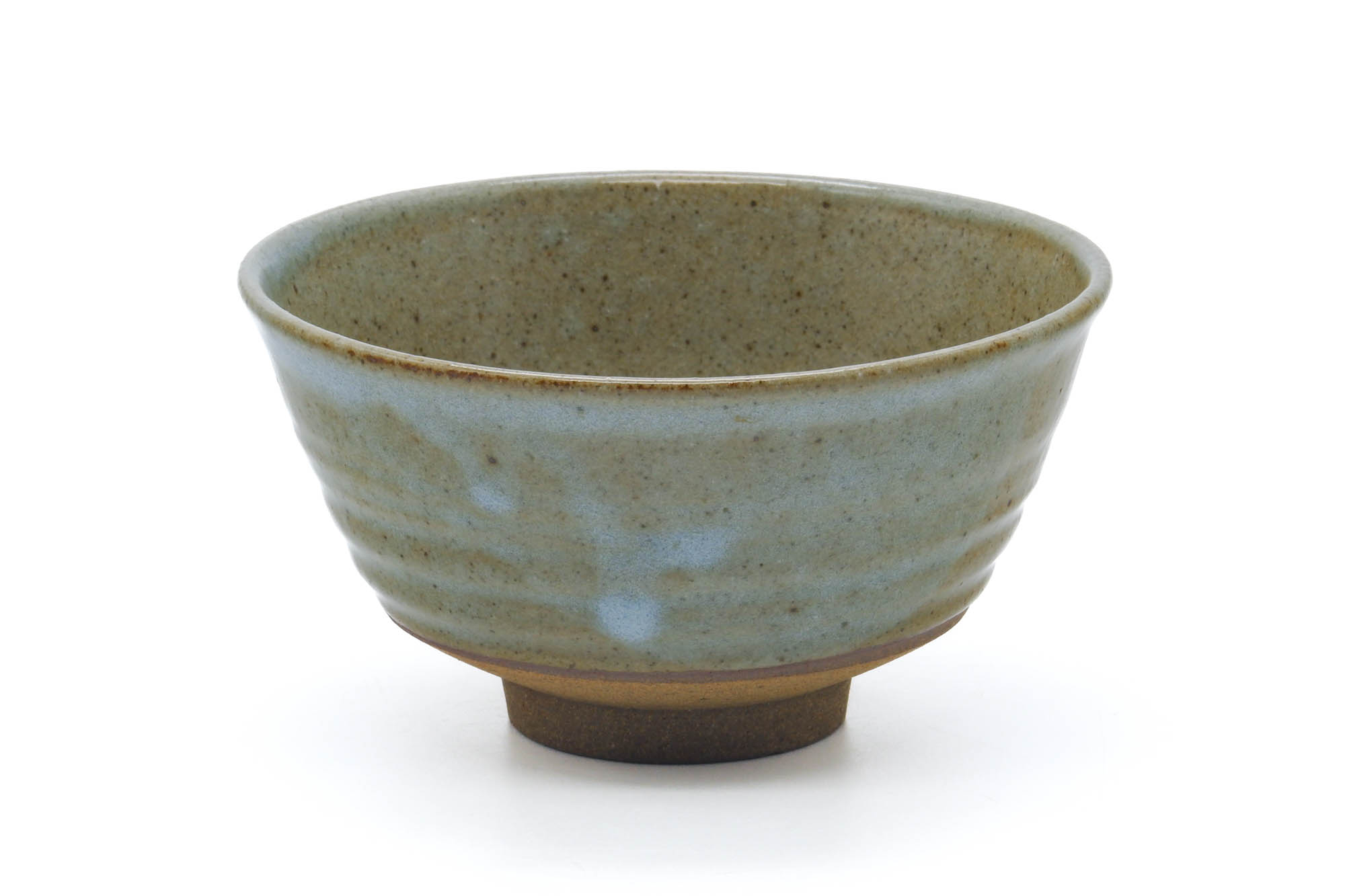 Japanese Matcha Bowl - Olive Green Drip-Glazed Komogai-nari Chawan - 500ml