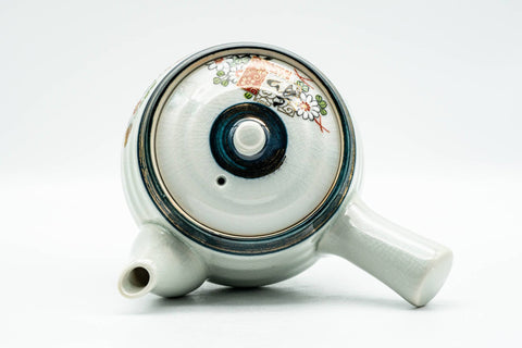 Japanese Kyusu - Chrysanthemum Floral Kutani-yaki Debeso Teapot - 400ml