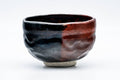 Tezumi — Japanese Matcha Bowl - Black Red Glazed Kuro-Raku Chawan - 300ml — three-quarter view