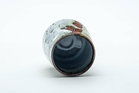 Tezumi — Japanese Teacup - Milky White Drip-Glazed Yunomi - 120ml — three-quarter view