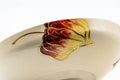 Tezumi — Japanese Matcha Bowl - Red Pepper Kyo-yaki Summer Chawan - 150ml — closeup of the glaze