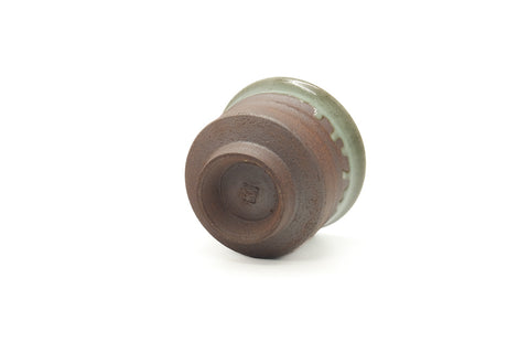 Tezumi — Japanese Teacup - Brown Green Glazed Yunomi - 165ml — top-down view of the interior