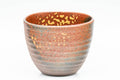 Japanese Teacup - Ash Glazed Youhen Tokoname-yaki Guinomi - 60ml - elevated view showing the glazed interior